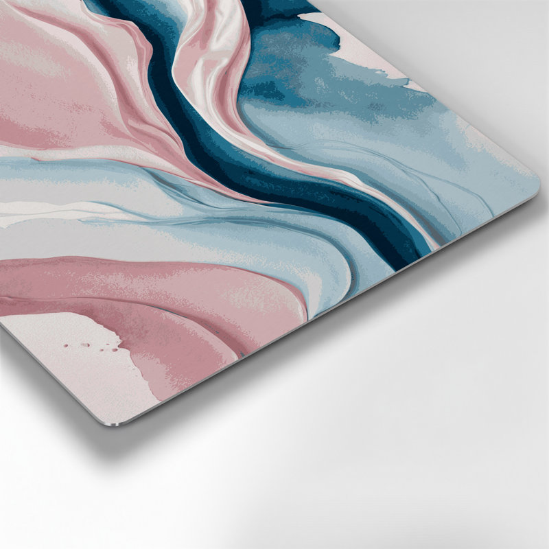 Aquarelle abstraite 66, art mural en métal rose, 12" H x 12" W x 0.05" D