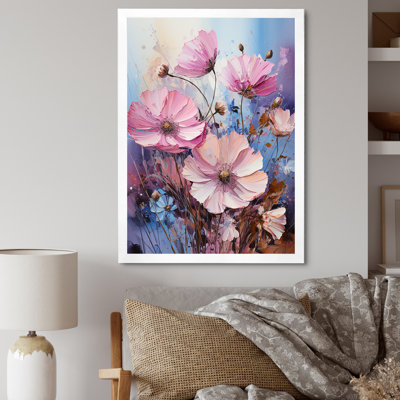 " Pink Morning Glory Liquid Art Flower Field "
