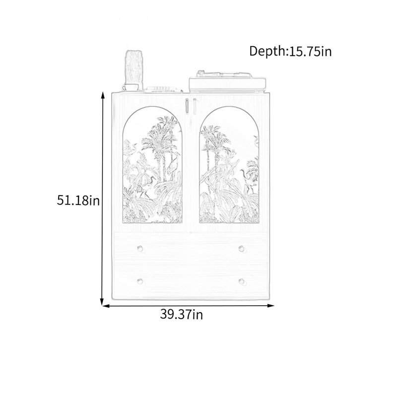 Armoire de rangement élégante avec plateau en pin