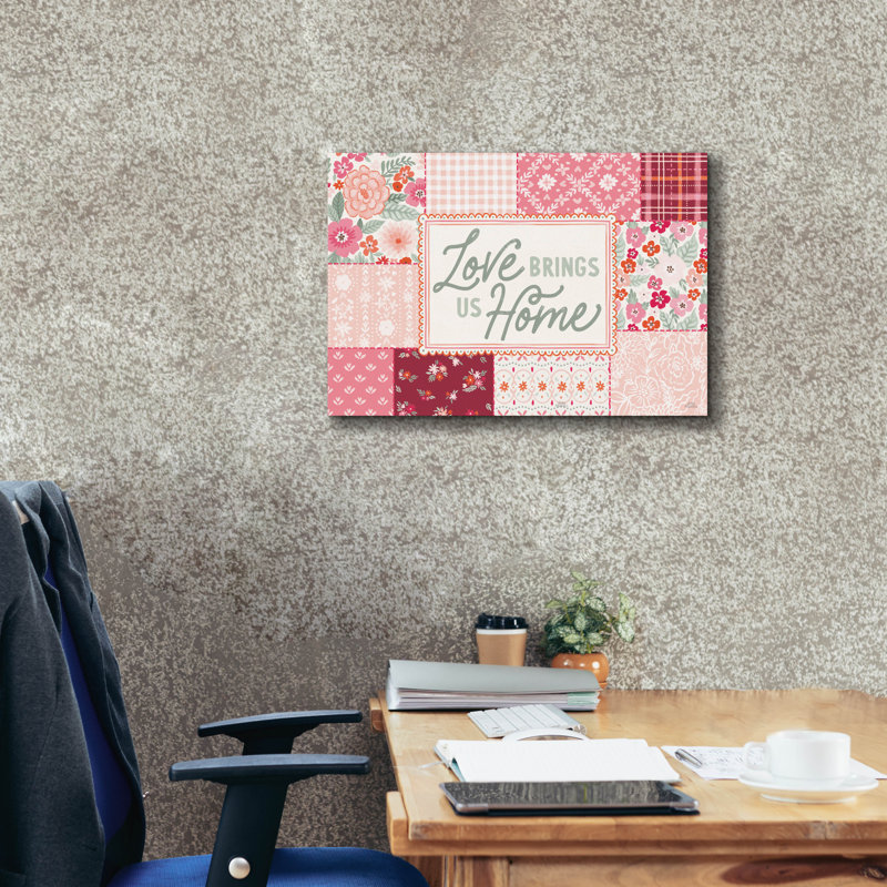 «Blooming Hearts 1» par Laura Marshall, art mural sur toile, H 18 po x l 26 po x P 0,75 po