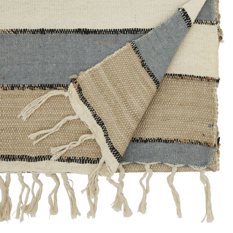 Boho Chic Fringed Multicolor Cotton Table Runner
