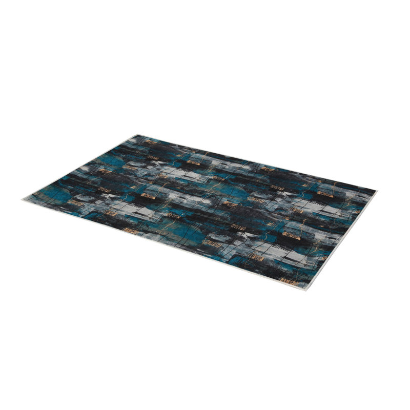Soft Hall Carpet 2.6 x 4.9 Feet | 100% Polyester, 0.04 in Pile Height | Antibacterial, Non-Slip Underside | Woven with 3D Digital Printing | Machine Washable | Durable & Stylish for Entryways & Living Rooms