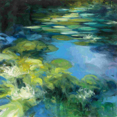 «Water Lilies II» par Julia Purinton, reproduction sur toile tendue