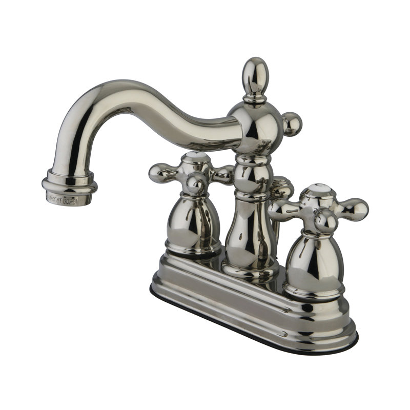 Robinet de salle de bain avec drain Heritage Centerset, Laiton rétro, Croix