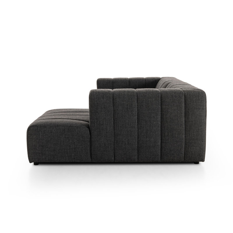 Grayson 88" Left Hand Facing Modular Sectional, Right Hand Facing, Saxon Charcoal Polyester