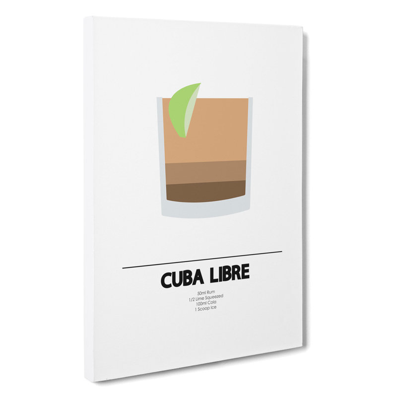 Cuba Libre Cocktail - Wrapped Canvas Print, 91cm H x 60cm W x 3cm D