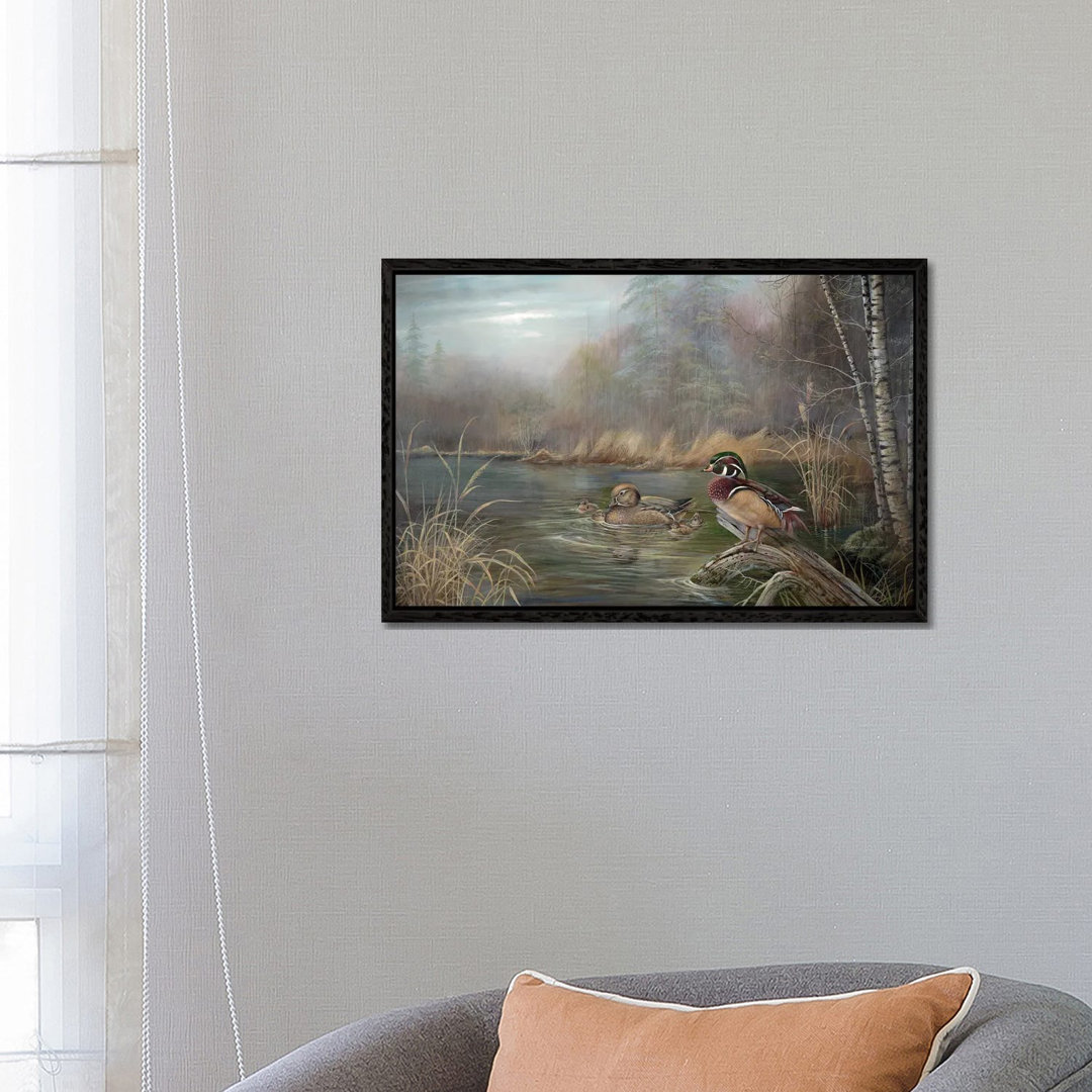 Blue Teal von Ruane Manning - Galerie-verpackte Leinwand Giclée