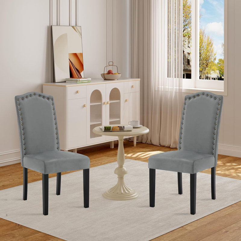 Morgandale 49cm H Upholstered Parsons Chair, Grey PU