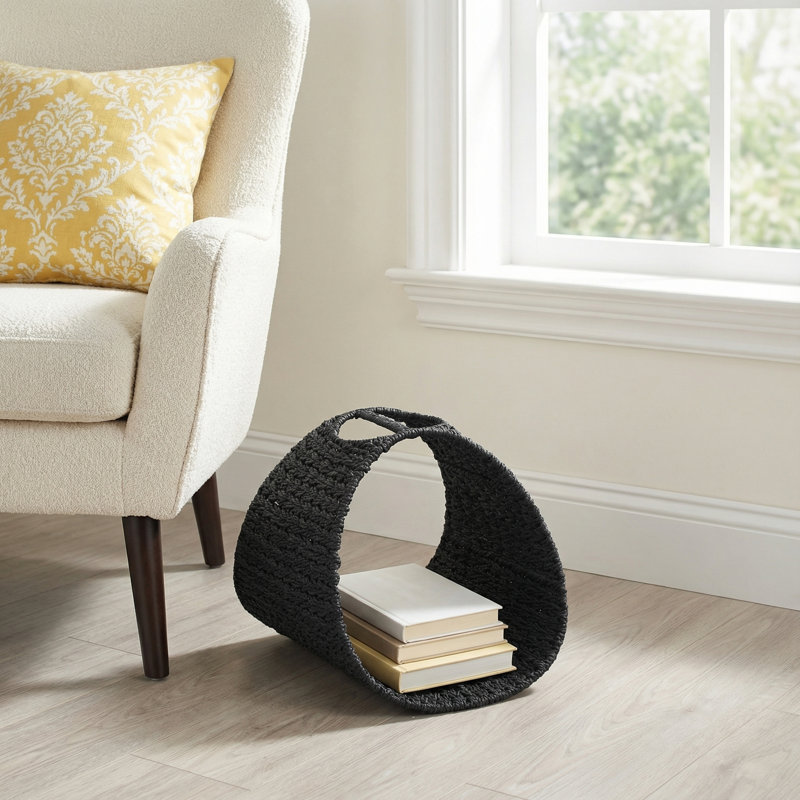 Geraldina Free Standing Magazine Rack, Black