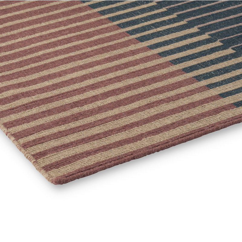 Artisan Wool Striped Area Rug in Dusk, Rectangle 6'7'' x 9'2''