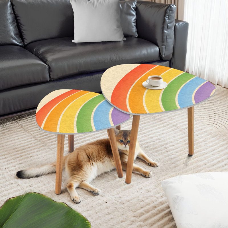Ensemble de 2 tables basses gigognes Triangle