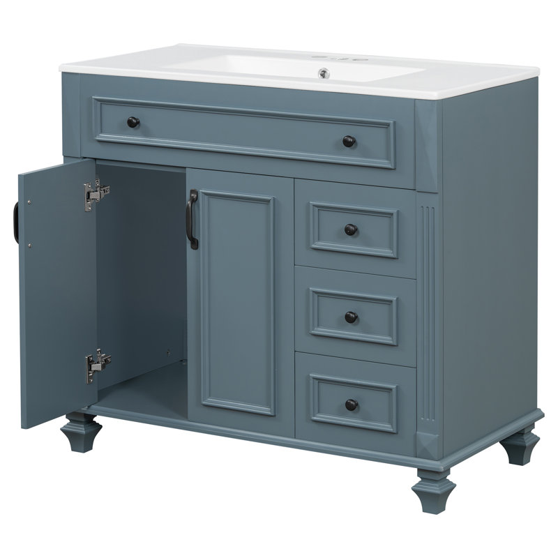 Meuble-lavabo élégant, bois massif et bois aggloméré, décoration de salle de bain moderne