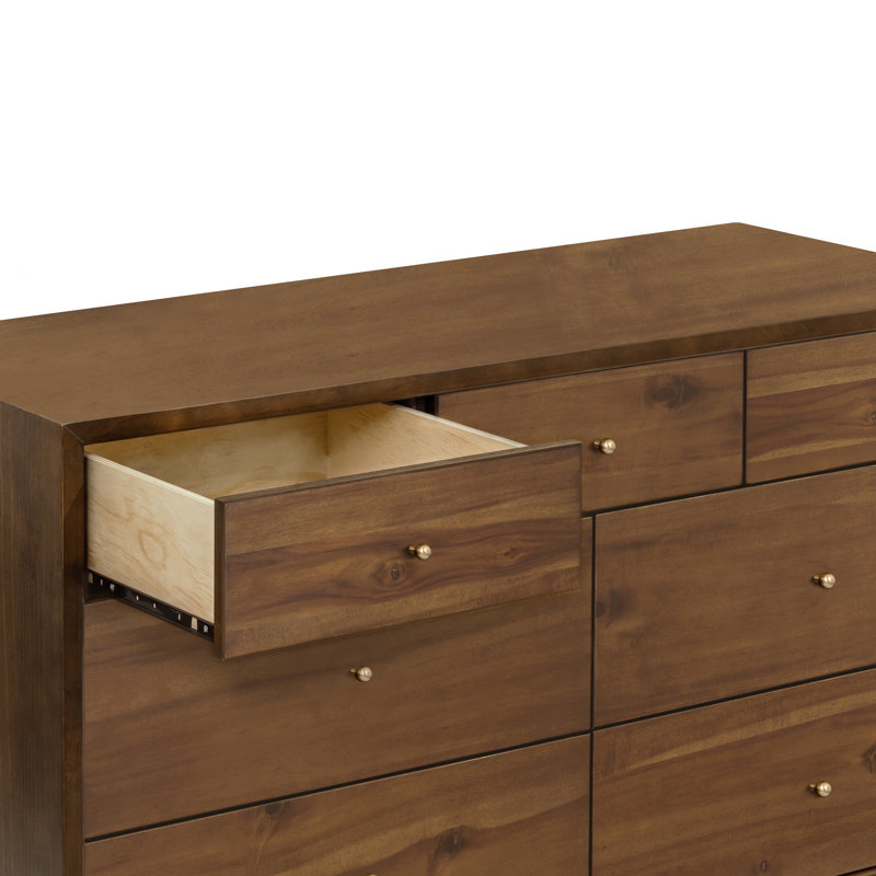 Palma 7-Drawer Assembled Double Dresser, Natural Walnut