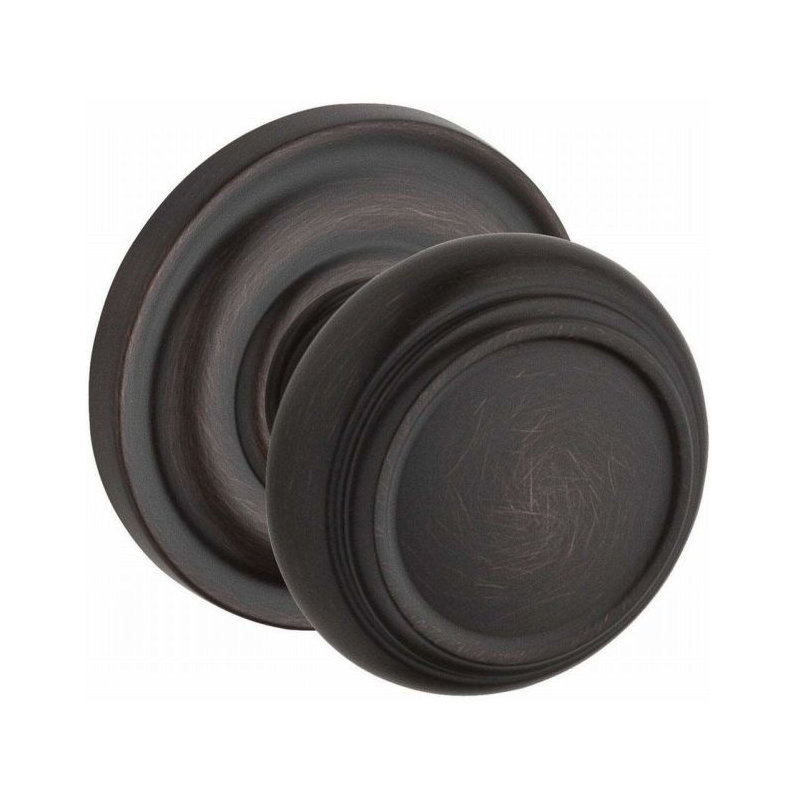 Traditional Privacy Door Knob with Traditional Round Rose, Venetian Bronze