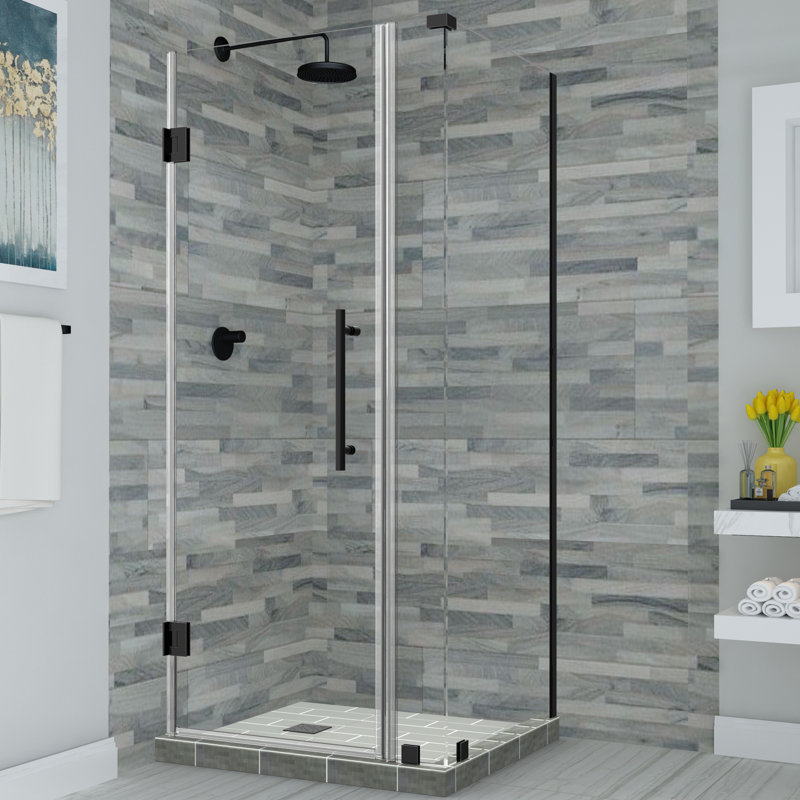 Bromley Frameless 34.25" x 72" Rectangle Hinged Shower Enclosure