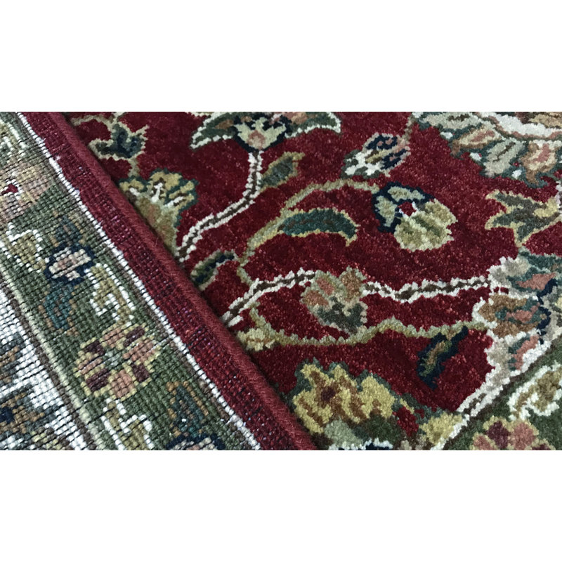 Hand-Knotted High-Quality Red and Ivory Area Rug