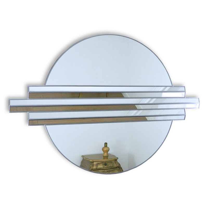 Unique Flat Wall Mirror, Silver