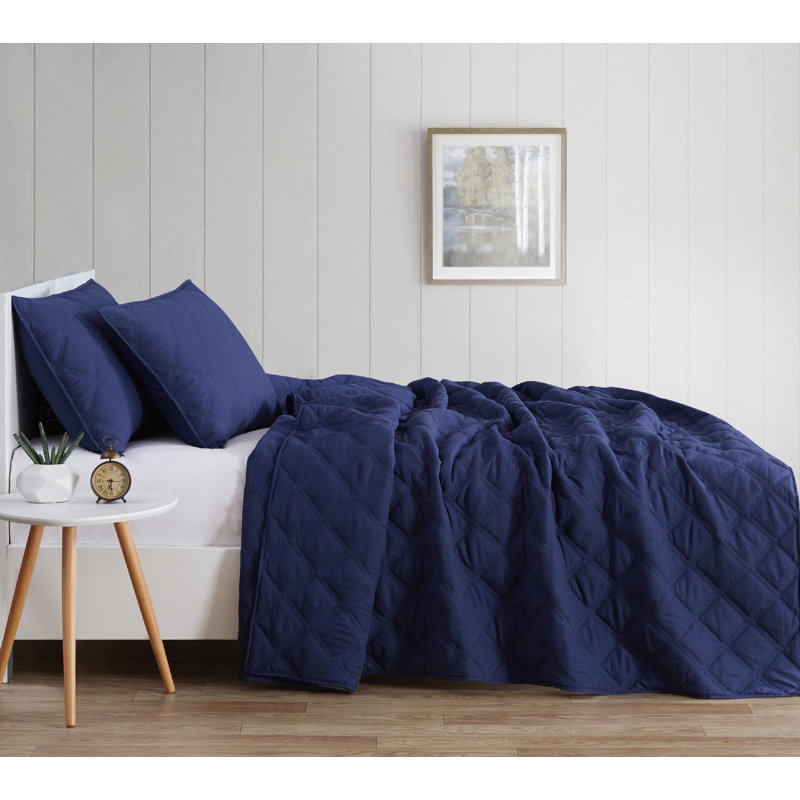 Everyday Quilt Set, Navy, Twin XL Quilt + 1 Sham