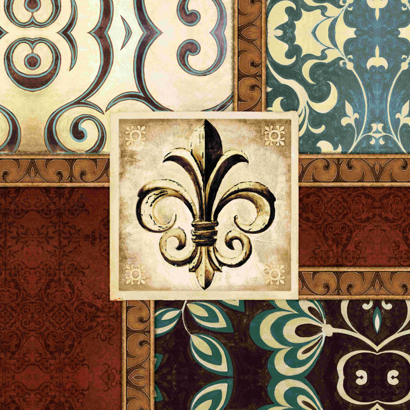 Patchy Fleur De Lis - reproduction sur toile tendue, H 12 po x l 12 po