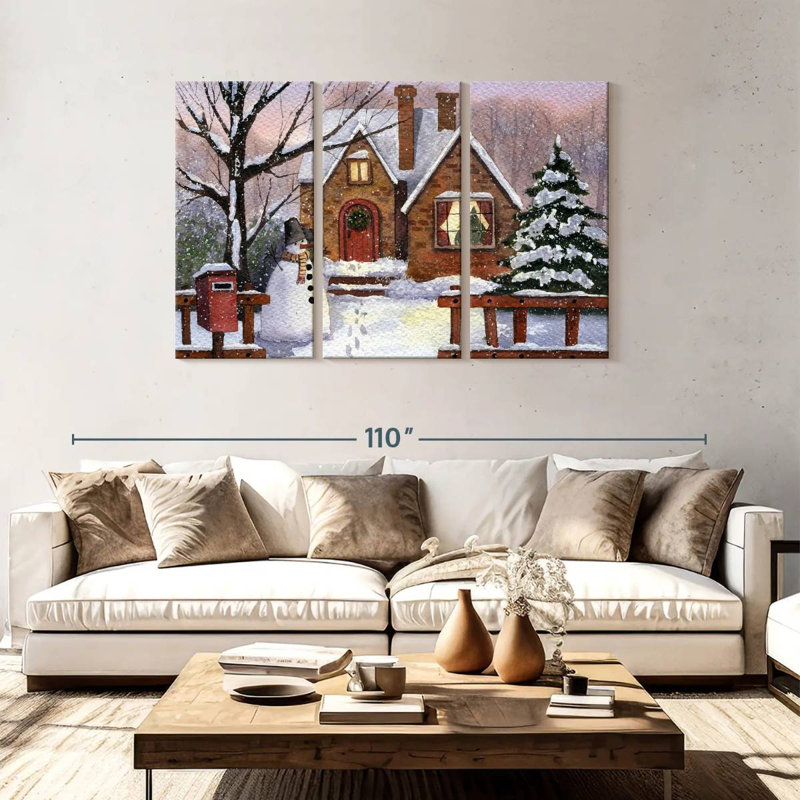 Bonhomme de neige Lelend Winter House, H 48 po x l 74 po