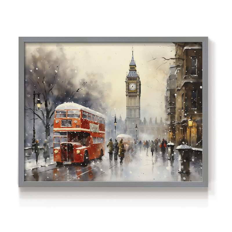 Chirstmas Art-CCCXLIX -Framed Print - Restickable, Gris, H 16 po x l 20 po