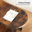 Petite table basse ovale pour le salon, étagère de rangement ouverte à 2 niveaux, table à thé de cocktail industrielle, table centrale en bois pour bureau à domicile (brun rustique)