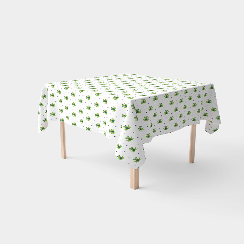 Square Tablecloth, 100% Cotton, 60x60", Frogs In The Pond