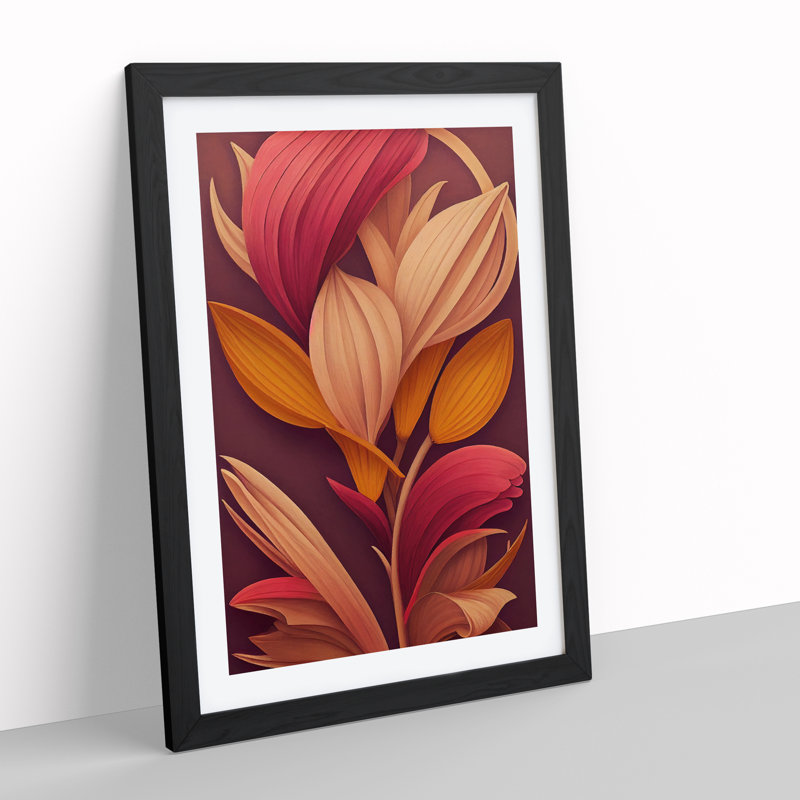 Flowers No.1 - Single Picture Frame Print, 34cm H x 25cm W x 2cm D, Black Framed