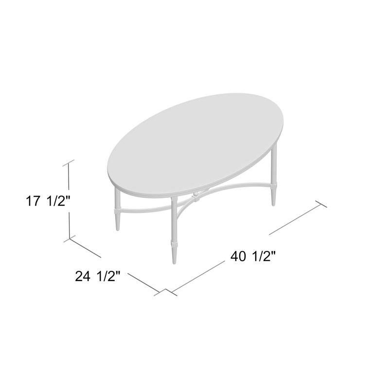 Elegant Bordeaux 41" White Marble & Gold Metal Coffee Table