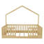 Lit moderne sur pied avec rails hauts, lit Montessori en bois avec lumière-993847525-993847524