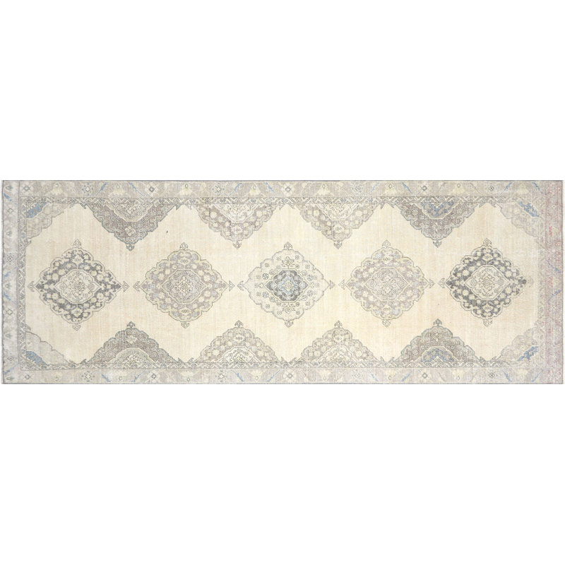 Gallery Size One-of-a-Kind 4'8" X 12'11" 1960s Runner Wool Area Rug in