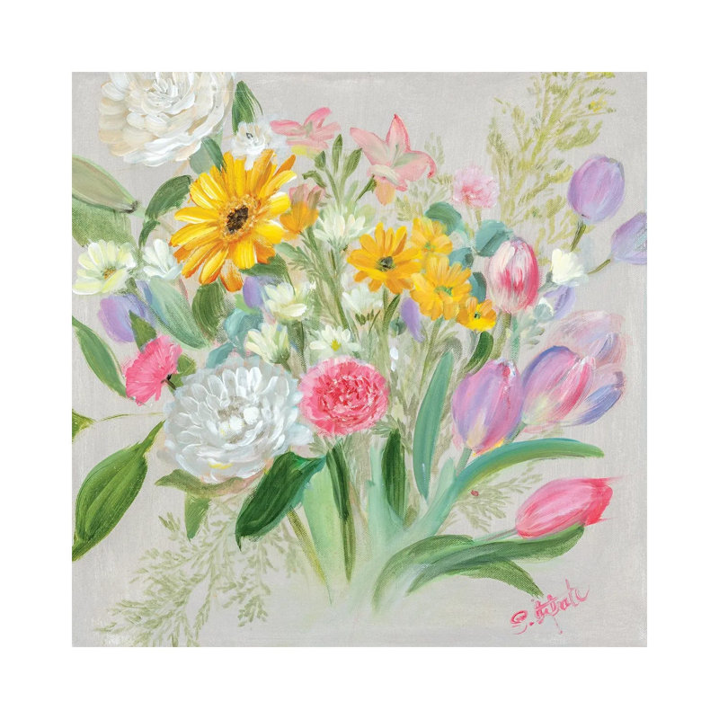 Floral Burst I by Sandra Iafrate - Wrapped Canvas Print, 30.48 cm H x 30.48 cm W