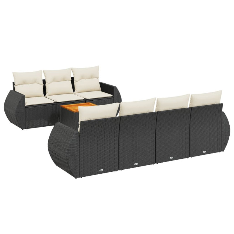 Ensemble de canapé de jardin Vidaxl noir et crème