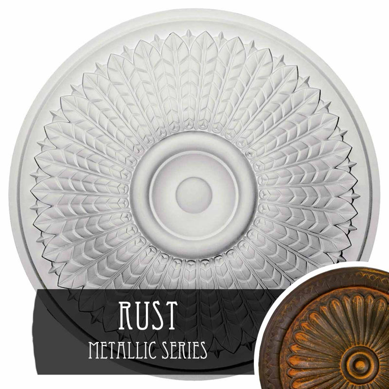 Médaillon de plafond Endurathane Kaya, diamètre extérieur de 23 5/8 po x P 1 1/2 po (convient aux auvents jusqu'à 5 1/4 po), finition cuivre patiné peint à la main