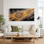 Tableau sur toile à motif d'anneaux d'arbre ambre et noir-1127653086
