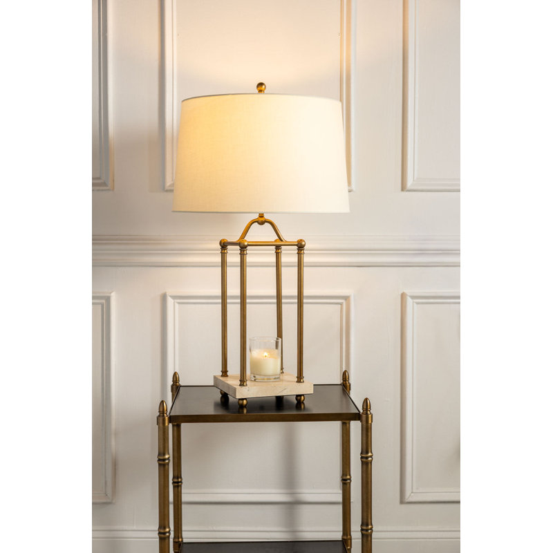 Lampe de pavillon de jardin, Brass/Travertine