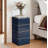 Claverton Modern Grid-Tiled Navy Blue Accent Table-1381761703