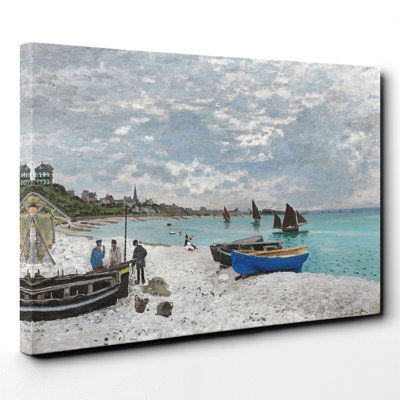 The Beach At Sainte-Adresse (1) by Claude Monet - Wrapped Canvas Painting