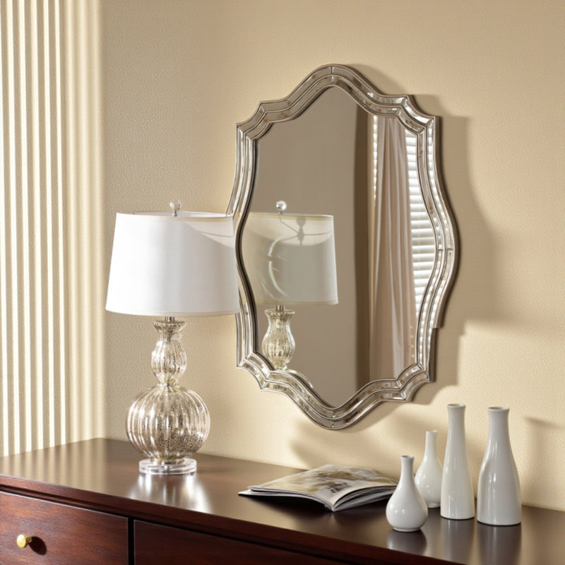 Mickelena Metal Scalloped Wall Mirror