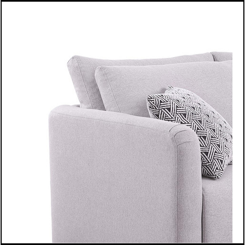 Causeuse 60 po en lin gris clair avec coussins décoratifs inclus