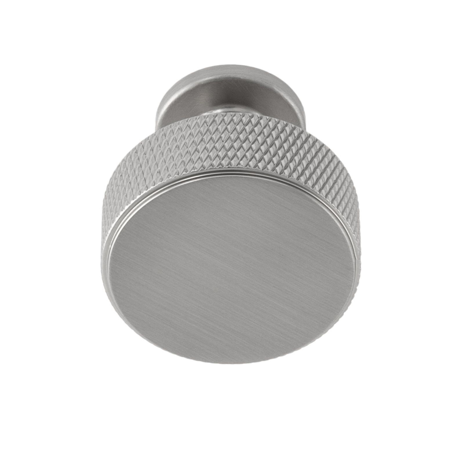 Kent Knurled Round Knob, Satin Nickel, 1.38"