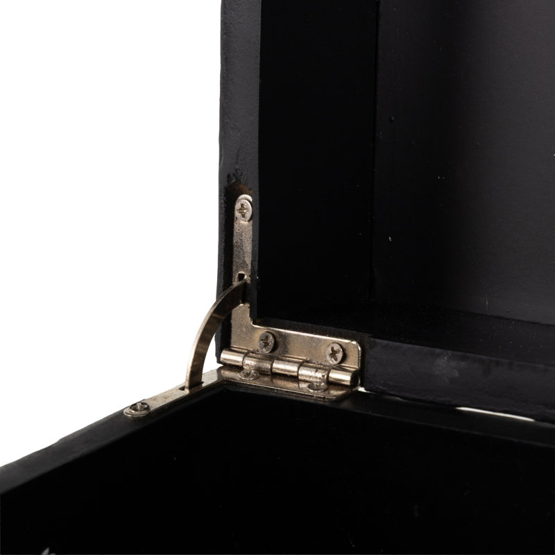 2 Piece Handmade Decorative Box Set, Black/Stained White