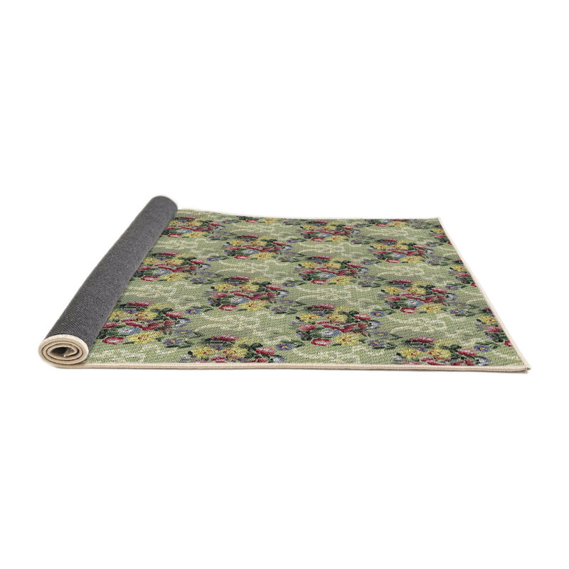 Tapis vert / rouge Power Loom, Rond 7 pi