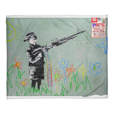 Banksy Sewn Throw Blanket