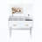 Flip Top Vanity Desk With LED Lighted Mirror & Built-In Outlet - Makeup Vanity Table With 2 Drawers, Open Storage, Hooks For Jewelry (No Stool Included, White)