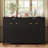 Sideboard Cabinet with 2 Drawers and 4 Doors, 3-Level Adjustable Shelves, Aluminum Arc Handles-807426327