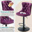 Tabourets de bar modernes et rembourrés en velours pivotant noir (ensemble de 4)-1328290079-1336574020