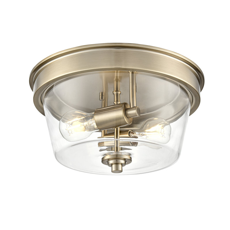 Plafonnier encastré 2 lumières Swanson - or moderne, Or brossé