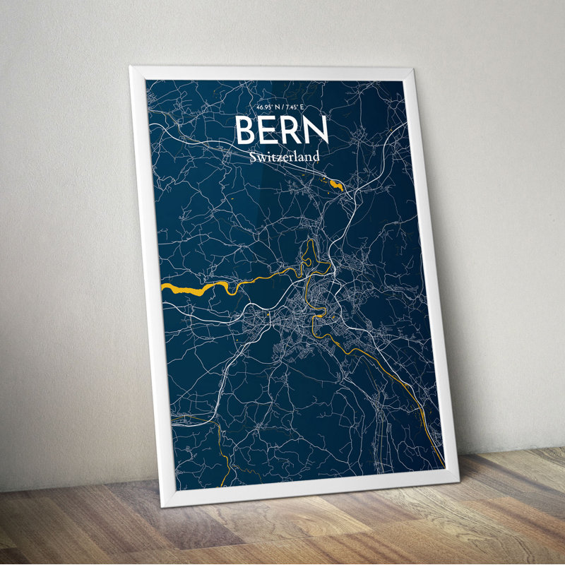 Bern City Map - No Frame Print, 91.4cm H x 61cm W x 0.13cm D
