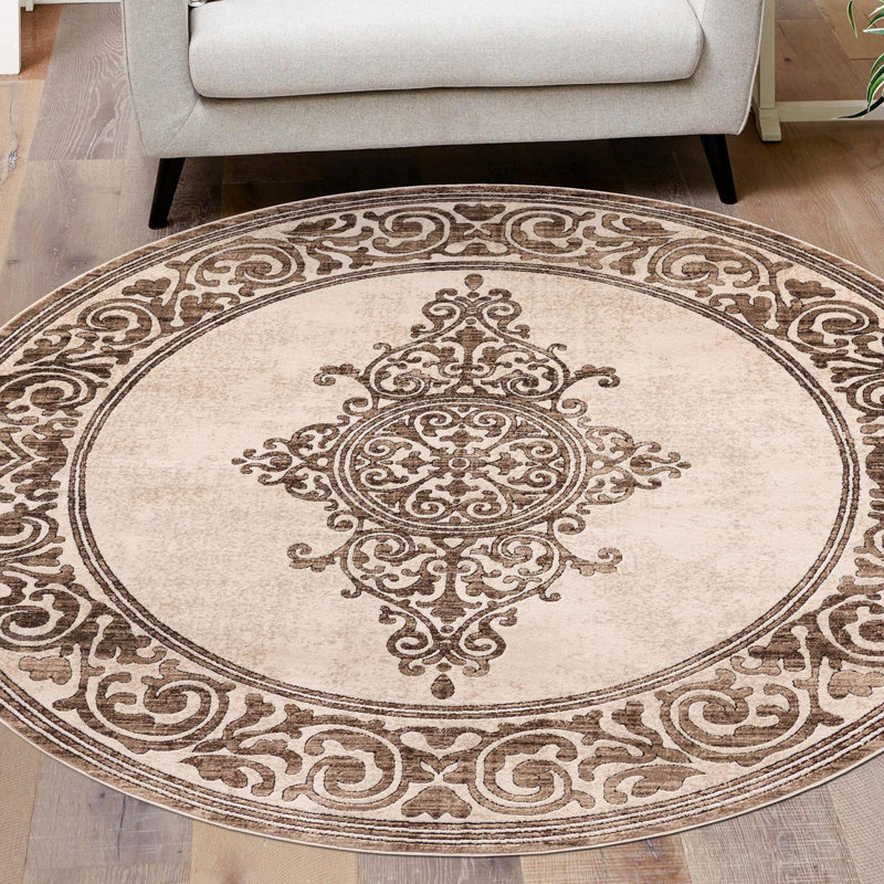 Knocknaboul Abstract Indoor Rug, Round 6'